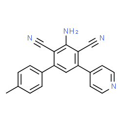 ChemSpider 2D Image | 3-Amino-4'-methyl-5-(4-pyridinyl)-2,4-biphenyldicarbonitrile | C20H14N4