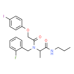 ChemSpider 2D Image | N~2~-(2-Fluorobenzyl)-N~2~-[(4-iodophenoxy)acetyl]-N-propylalaninamide | C21H24FIN2O3