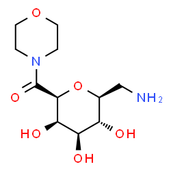ChemSpider 2D Image | [(2S,3R,4R,5R,6S)-6-(Aminomethyl)-3,4,5-trihydroxytetrahydro-2H-pyran-2-yl](4-morpholinyl)methanone (non-preferred name) | C11H20N2O6