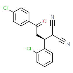 ChemSpider 2D Image | [(1S)-1-(2-Chlorophenyl)-3-(4-chlorophenyl)-3-oxopropyl]malononitrile | C18H12Cl2N2O