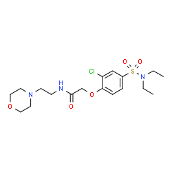 ChemSpider 2D Image | 2-[2-Chloro-4-(diethylsulfamoyl)phenoxy]-N-[2-(4-morpholinyl)ethyl]acetamide | C18H28ClN3O5S