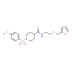 ChemSpider 2D Image | N-{2-[(2-Furylmethyl)sulfanyl]ethyl}-1-{[4-(methylsulfanyl)phenyl]sulfonyl}-4-piperidinecarboxamide | C20H26N2O4S3