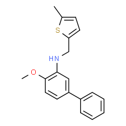 ChemSpider 2D Image | 4-Methoxy-N-[(5-methyl-2-thienyl)methyl]-3-biphenylamine | C19H19NOS