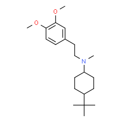 ChemSpider 2D Image | N-[2-(3,4-Dimethoxyphenyl)ethyl]-N-methyl-4-(2-methyl-2-propanyl)cyclohexanamine | C21H35NO2