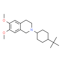 ChemSpider 2D Image | 6,7-Dimethoxy-2-[4-(2-methyl-2-propanyl)cyclohexyl]-1,2,3,4-tetrahydroisoquinoline | C21H33NO2