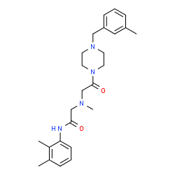 ChemSpider 2D Image | N-(2,3-Dimethylphenyl)-2-(methyl{2-[4-(3-methylbenzyl)-1-piperazinyl]-2-oxoethyl}amino)acetamide | C25H34N4O2