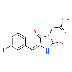 ChemSpider 2D Image | [(4E)-4-(3-Iodobenzylidene)-2,5-dioxo-1-imidazolidinyl]acetic acid | C12H9IN2O4