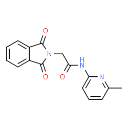 ChemSpider 2D Image | 2-(1,3-Dioxo-1,3-dihydro-2H-isoindol-2-yl)-N-(6-methyl-2-pyridinyl)acetamide | C16H13N3O3
