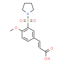 ChemSpider 2D Image | (2E)-3-[4-Methoxy-3-(1-pyrrolidinylsulfonyl)phenyl]acrylic acid | C14H17NO5S
