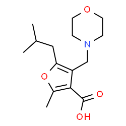 ChemSpider 2D Image | 5-Isobutyl-2-methyl-4-(4-morpholinylmethyl)-3-furoic acid | C15H23NO4