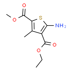 ChemSpider 2D Image | 4-Ethyl 2-methyl 5-amino-3-methyl-2,4-thiophenedicarboxylate | C10H13NO4S