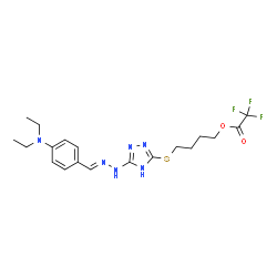 ChemSpider 2D Image | 4-[(5-{(2E)-2-[4-(Diethylamino)benzylidene]hydrazino}-4H-1,2,4-triazol-3-yl)sulfanyl]butyl trifluoroacetate | C19H25F3N6O2S