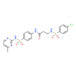 ChemSpider 2D Image | N~3~-[(4-Chlorophenyl)sulfonyl]-N-{4-[(4-methyl-2-pyrimidinyl)sulfamoyl]phenyl}-beta-alaninamide | C20H20ClN5O5S2