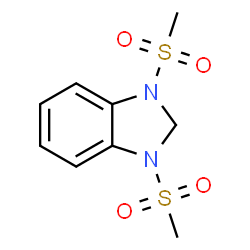 ChemSpider 2D Image | 1,3-Bis(methylsulfonyl)-2,3-dihydro-1H-benzimidazole | C9H12N2O4S2