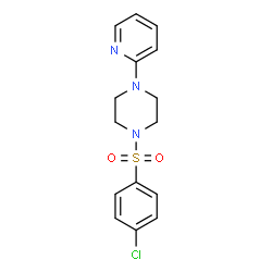 ChemSpider 2D Image | 1-(4-chloro-benzenesulfonyl)-4-pyridin-2-yl-piperazine | C15H16ClN3O2S
