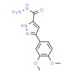 ChemSpider 2D Image | 3-(3,4-Dimethoxyphenyl)-1H-pyrazole-5-carbohydrazide | C12H14N4O3