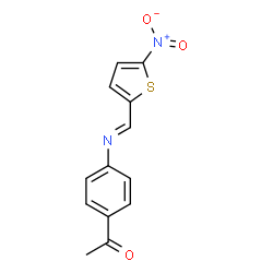 ChemSpider 2D Image | 1-(4-{(E)-[(5-Nitro-2-thienyl)methylene]amino}phenyl)ethanone | C13H10N2O3S