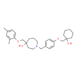 ChemSpider 2D Image | 4-[(2,4-Dimethylphenoxy)methyl]-1-{4-[(1-hydroxycyclohexyl)methoxy]benzyl}-4-azepanol | C29H41NO4