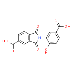 ChemSpider 2D Image | 2-(5-Carboxy-2-hydroxyphenyl)-1,3-dioxo-5-isoindolinecarboxylic acid | C16H9NO7