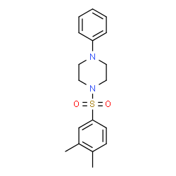 ChemSpider 2D Image | 1-[(3,4-Dimethylphenyl)sulfonyl]-4-phenylpiperazine | C18H22N2O2S