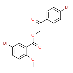 ChemSpider 2D Image | 2-(4-Bromophenyl)-2-oxoethyl 5-bromo-2-methoxybenzoate | C16H12Br2O4