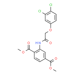 ChemSpider 2D Image | Dimethyl 2-{[(3,4-dichlorophenoxy)acetyl]amino}terephthalate | C18H15Cl2NO6