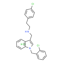 ChemSpider 2D Image | N-{[1-(2-Chlorobenzyl)-1H-indol-3-yl]methyl}-2-(4-chlorophenyl)ethanamine hydrochloride (1:1) | C24H23Cl3N2