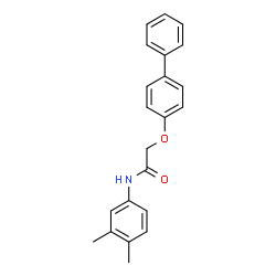 ChemSpider 2D Image | 2-(4-Biphenylyloxy)-N-(3,4-dimethylphenyl)acetamide | C22H21NO2