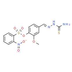 ChemSpider 2D Image | 4-[(E)-(Carbamothioylhydrazono)methyl]-2-methoxyphenyl 2-nitrobenzenesulfonate | C15H14N4O6S2