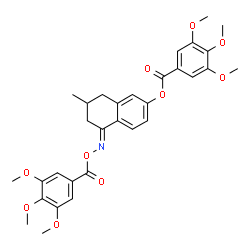 ChemSpider 2D Image | (5E)-7-Methyl-5-{[(3,4,5-trimethoxybenzoyl)oxy]imino}-5,6,7,8-tetrahydro-2-naphthalenyl 3,4,5-trimethoxybenzoate | C31H33NO10