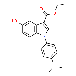 ChemSpider 2D Image | Ethyl 1-[4-(dimethylamino)phenyl]-5-hydroxy-2-methyl-1H-indole-3-carboxylate | C20H22N2O3