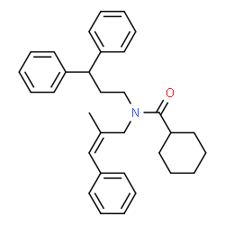 ChemSpider 2D Image | N-(3,3-Diphenylpropyl)-N-[(2Z)-2-methyl-3-phenyl-2-propen-1-yl]cyclohexanecarboxamide | C32H37NO