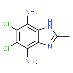 ChemSpider 2D Image | 5,6-Dichloro-2-methyl-1H-benzimidazole-4,7-diamine | C8H8Cl2N4