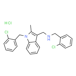 ChemSpider 2D Image | N-(2-Chlorobenzyl)-1-[1-(2-chlorobenzyl)-2-methyl-1H-indol-3-yl]methanamine hydrochloride (1:1) | C24H23Cl3N2