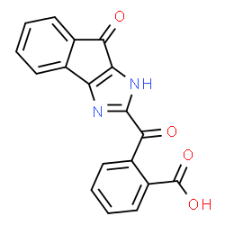 ChemSpider 2D Image | 2-[(8-Oxo-1,8-dihydroindeno[1,2-d]imidazol-2-yl)carbonyl]benzoic acid | C18H10N2O4