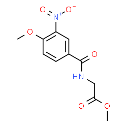 ChemSpider 2D Image | Methyl N-(4-methoxy-3-nitrobenzoyl)glycinate | C11H12N2O6
