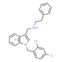 ChemSpider 2D Image | N-{[1-(2,4-Dichlorobenzyl)-1H-indol-3-yl]methyl}-2-phenylethanamine hydrochloride (1:1) | C24H23Cl3N2