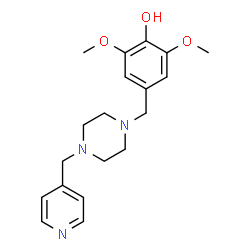 ChemSpider 2D Image | 2,6-Dimethoxy-4-(4-pyridin-4-ylmethyl-piperazin-1-ylmethyl)-phenol | C19H25N3O3