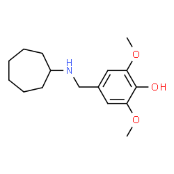 ChemSpider 2D Image | 4-Cycloheptylaminomethyl-2,6-dimethoxy-phenol | C16H25NO3