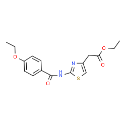 ChemSpider 2D Image | Ethyl {2-[(4-ethoxybenzoyl)amino]-1,3-thiazol-4-yl}acetate | C16H18N2O4S