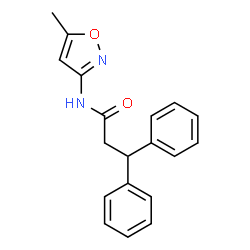 ChemSpider 2D Image | N-(5-Methyl-1,2-oxazol-3-yl)-3,3-diphenylpropanamide | C19H18N2O2