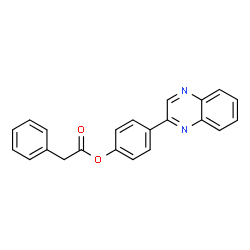 ChemSpider 2D Image | 4-(2-Quinoxalinyl)phenyl phenylacetate | C22H16N2O2