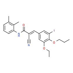 ChemSpider 2D Image | (2E)-2-Cyano-N-(2,3-dimethylphenyl)-3-(3-ethoxy-5-iodo-4-propoxyphenyl)acrylamide | C23H25IN2O3