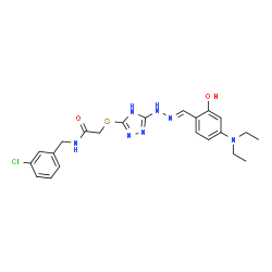 ChemSpider 2D Image | N-(3-Chlorobenzyl)-2-[(5-{(2E)-2-[4-(diethylamino)-2-hydroxybenzylidene]hydrazino}-4H-1,2,4-triazol-3-yl)sulfanyl]acetamide | C22H26ClN7O2S