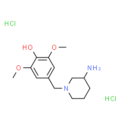 ChemSpider 2D Image | 4-[(3-Amino-1-piperidinyl)methyl]-2,6-dimethoxyphenol dihydrochloride | C14H24Cl2N2O3