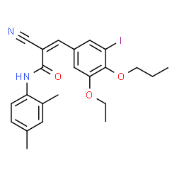 ChemSpider 2D Image | (2Z)-2-Cyano-N-(2,4-dimethylphenyl)-3-(3-ethoxy-5-iodo-4-propoxyphenyl)acrylamide | C23H25IN2O3