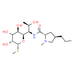 ChemSpider 2D Image | Methyl (3xi,5R)-5-[(1R,2R)-2-hydroxy-1-{[(4R)-1-methyl-4-propyl-L-prolyl]amino}propyl]-1-thio-beta-L-threo-pentopyranoside | C18H34N2O6S