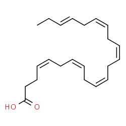 ChemSpider 2D Image | (4Z,7Z,10Z,13Z,16Z,19E)-4,7,10,13,16,19-Docosahexaenoic acid | C22H32O2