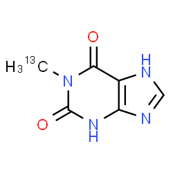 ChemSpider 2D Image | 1-(~13~C)Methyl-3,7-dihydro-1H-purine-2,6-dione | C513CH6N4O2