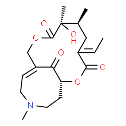 ChemSpider 2D Image | (1R,6S,7R,11Z)-4-Ethylidene-7-hydroxy-6,7,14-trimethyl-2,9-dioxa-14-azabicyclo[9.5.1]heptadec-11-ene-3,8,17-trione | C19H27NO6